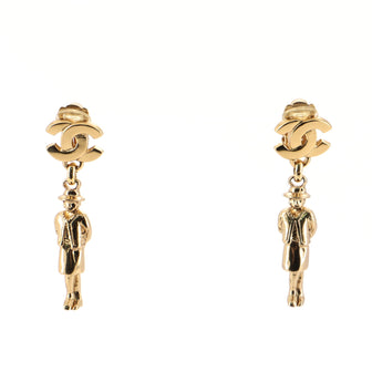 Chanel Vintage Madame Coco Chanel Dangling Clip-On Earrings Metal