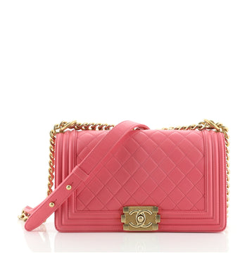 Chanel Boy Flap Bag Quilted Lambskin Old Medium