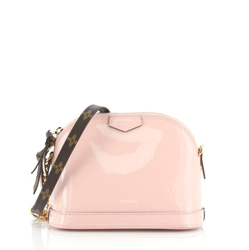 Louis Vuitton Alma Chain Handbag Vernis with Monogram Canvas Mini