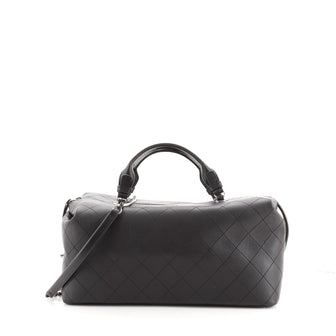 Chanel Convertible Chain Bowling Bag Quilted Calfskin Large
