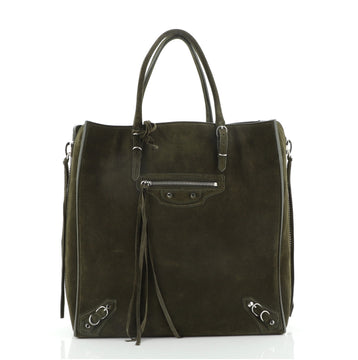 Balenciaga Papier A5 Zip Around Classic Studs Bag Suede