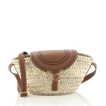 Chloe Marcie Basket Bag Raffia and Leather Small
