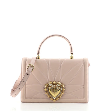 Dolce & Gabbana Devotion Top Handle Bag Quilted Leather Medium