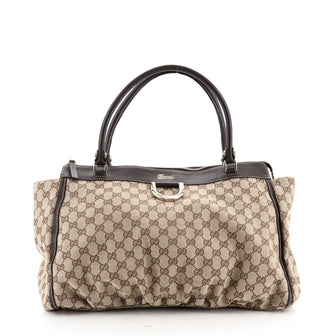 Gucci D-Ring Shoulder Bag GG Canvas Large