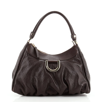Gucci D Ring Hobo Guccissima Leather Small