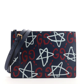Gucci Zip Messenger Bag GucciGhost Leather Large