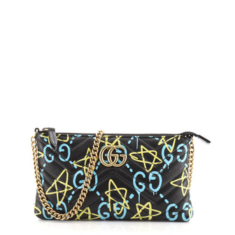 Gucci GG Marmont Chain Shoulder Bag GucciGhost Matelasse Leather Mini