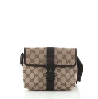 Gucci Buckle Waist Bag GG Canvas Small