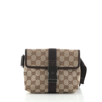Gucci Buckle Waist Bag GG Canvas Small