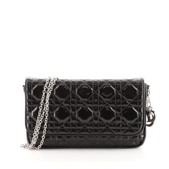Christian Dior Wallet on Chain Pouch Cannage Quilted Patent