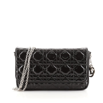Christian Dior Wallet on Chain Pouch Cannage Quilted Patent