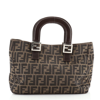 Fendi Vintage FF Handle Tote Zucca Canvas Small