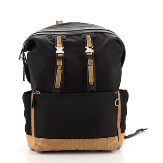 Fendi Forever Utility Backpack Nylon with Logo Embossed Suede Large