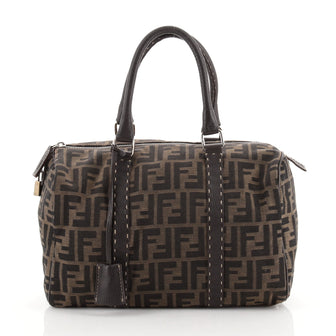 Fendi Vintage Boston Bag Zucca Canvas Medium