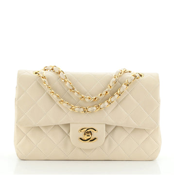 Chanel Vintage Classic Double Flap Bag Quilted Lambskin Small