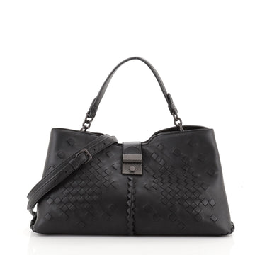 Bottega Veneta Napoli Tote Leather with Intrecciato Detail Medium