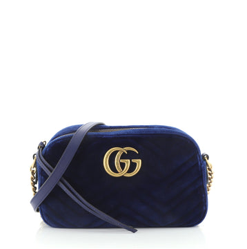 Gucci GG Marmont Shoulder Bag Matelasse Velvet Small