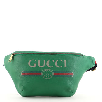 Gucci Logo Belt Bag Printed Leather Medium