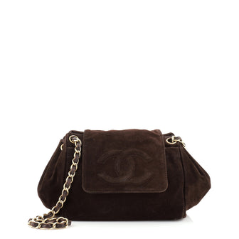 Chanel Accordion Flap Bag Suede Small