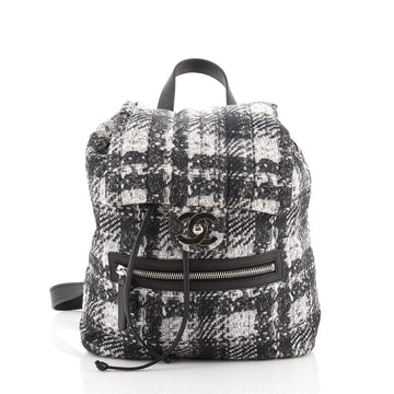 Chanel Front Zip Backpack Printed Nylon Small