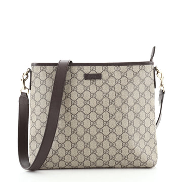 Gucci Zip Top Messenger Bag GG Coated Canvas Large