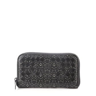 Bottega Veneta Zip Around Wallet Laser Cut Leather with Intrecciato Detail Long