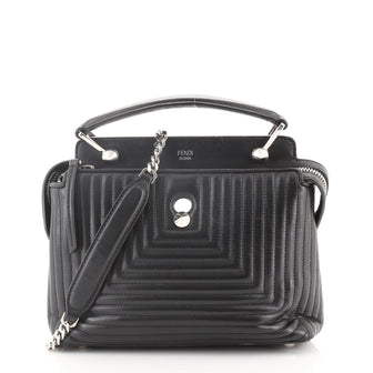 Fendi DotCom Click Top Handle Bag Quilted Leather Small