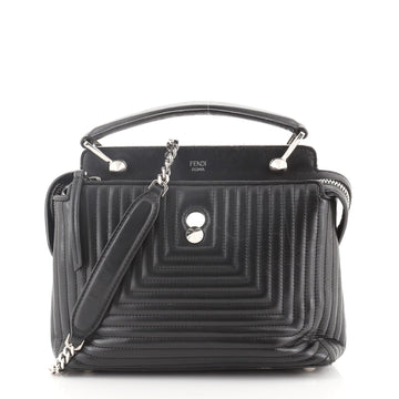Fendi DotCom Click Top Handle Bag Quilted Leather Small