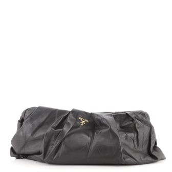 Prada Frame Clutch Pleated Nappa Leather