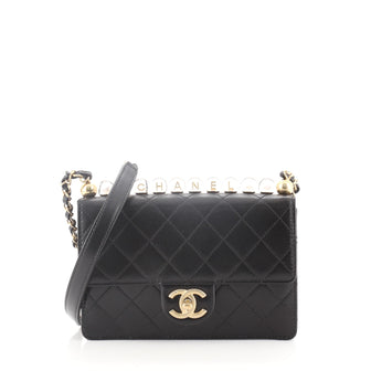 Chanel Chic Pearls Flap Bag Quilted Goatskin with Acrylic Beads Small