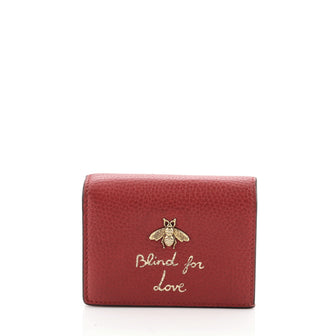 Gucci Animalier Flap Card Case Leather