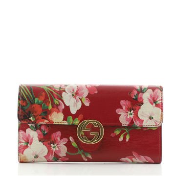 Gucci Icon Continental Wallet Blooms Print Leather