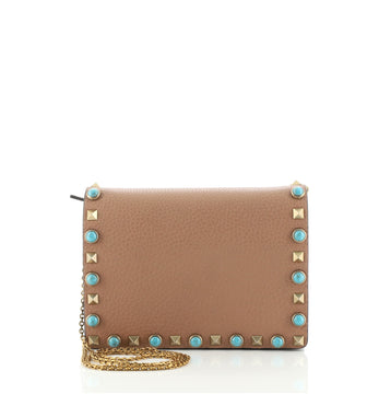 Valentino Rolling Rockstud Pouch Crossbody Bag Leather Mini