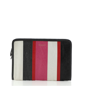 Balenciaga Bazar Pouch Striped Leather Mini