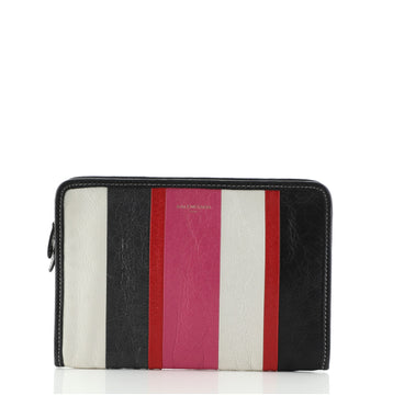 Balenciaga Bazar Pouch Striped Leather Mini