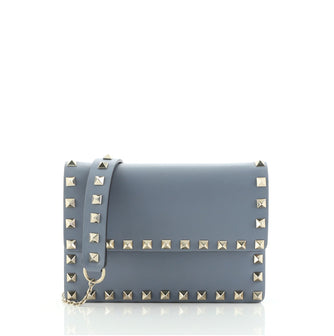 Valentino Rockstud Wallet On Chain Leather