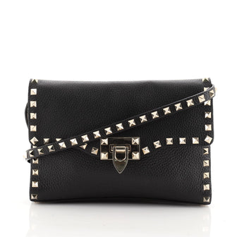 Valentino Rockstud Flip Lock Flap Bag Leather Medium