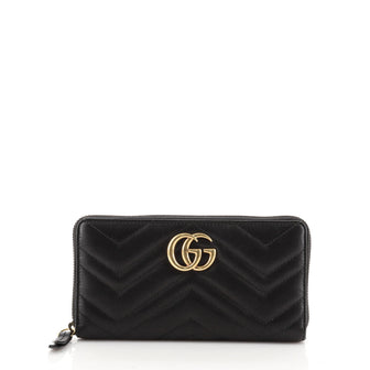Gucci GG Marmont Zip Around Wallet Matelasse Leather