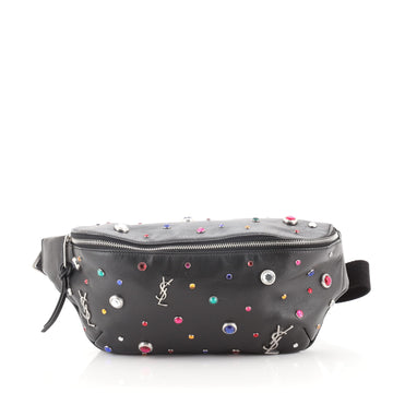 Saint Laurent Classic Monogram Belt Bag Embellished Leather