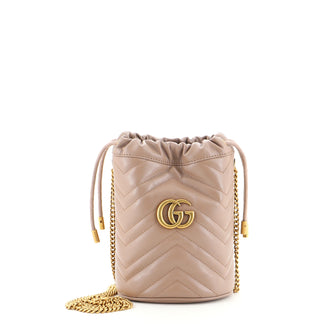 Gucci GG Marmont Bucket Bag Matelasse Leather Mini