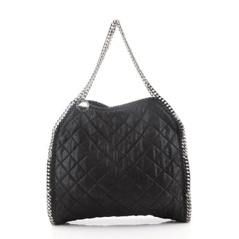 Stella McCartney Falabella Fold Over Bag Quilted Shaggy Deer