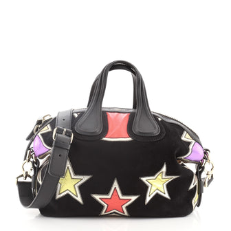 Givenchy Nightingale Satchel Patch Embellished Suede Small