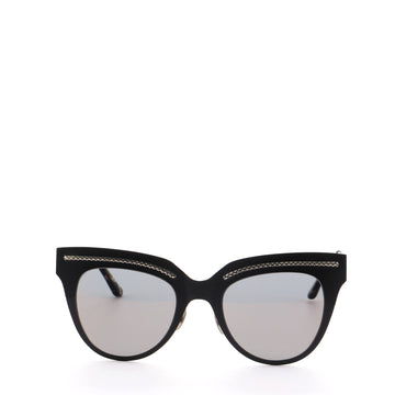 Bottega Veneta Cat Eye Sunglasses Titanium with Intrecciato Detail