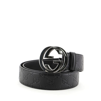 Gucci Interlocking G Belt Guccissima Leather Wide