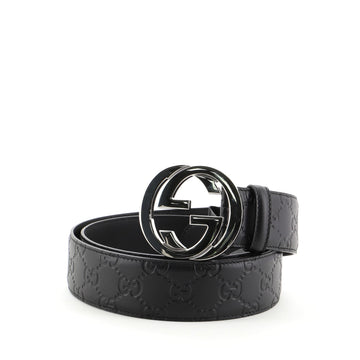 Gucci Interlocking G Belt Guccissima Leather Wide