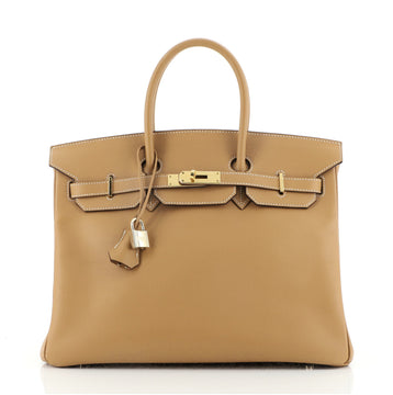 Hermes Birkin Handbag Brown Epsom with Gold Hardware 35