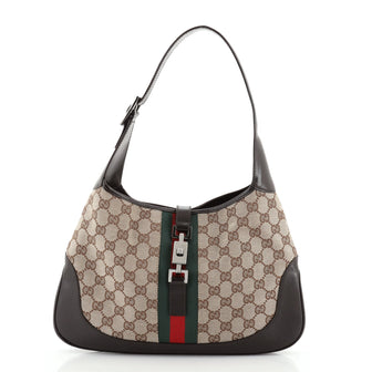 Gucci Web Jackie O Hobo GG Canvas Medium