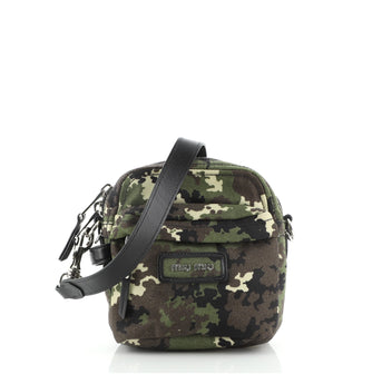 Miu Miu Zip Crossbody Bag Printed Canvas Mini