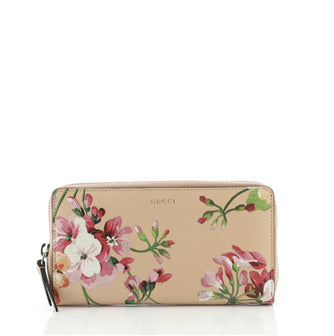 Gucci Zip Around Wallet Blooms Print Leather
