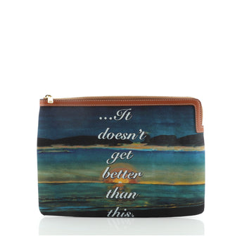 Celine Until Tomorrow Zip Pouch Printed Canvas Small